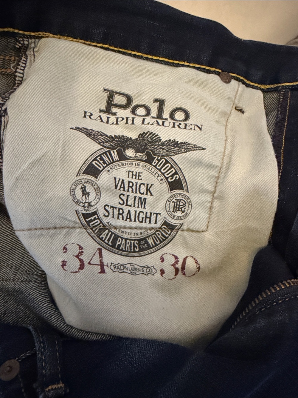 Polo by Ralph Lauren Men's Dark Indigo Slim Straight Jeans - Picture 6 of 9